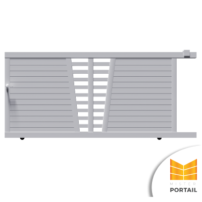 Portail Alu Coulissant Moderne IRIS - Gris