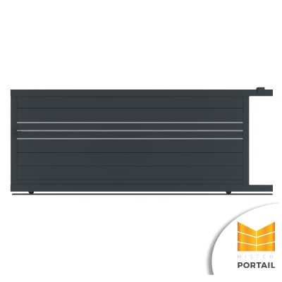 Portail Alu Coulissant Moderne DORONIC<br>Anthracite