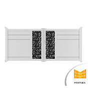 Portail Battant Design BRUYERE BICOLORE<br>Blanc / Anthracite