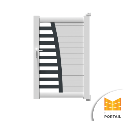 Portillon Moderne CORYDALE BICOLORE V2<br>Blanc / Anthracite