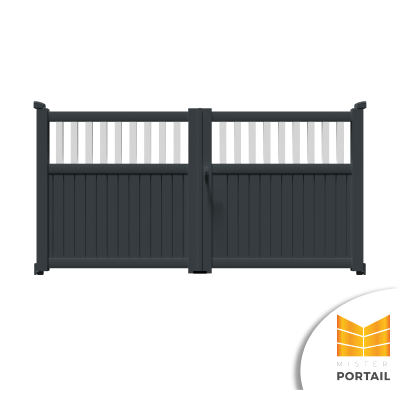 Portail Battant Moderne SWERTIE BICOLORE - Anthracite / Blanc