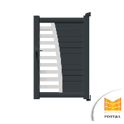 Portillon Moderne CORYDALE BICOLORE V2<br>Blanc / Anthracite