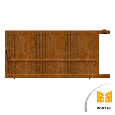 Portail Alu Coulissant Moderne ONAGRE - Chêne Doré