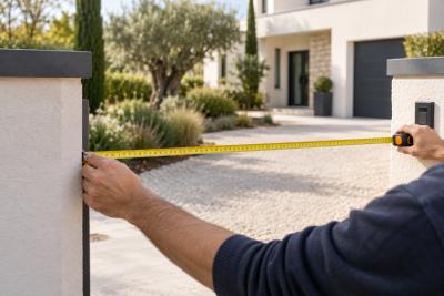 Prise de mesures pour un portail sur mesure